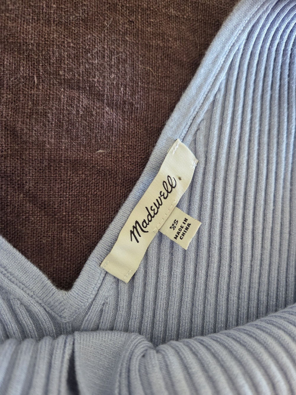 Madewell Light Blue Ribbed Button-Front Tank - Picture 4 of 4